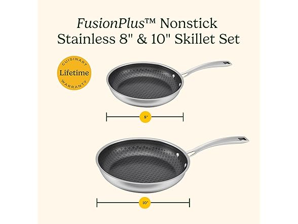 Cuisinart FusionPlus Hybrid Nonstick Stainless Steel Cookware Set, 2-Piece