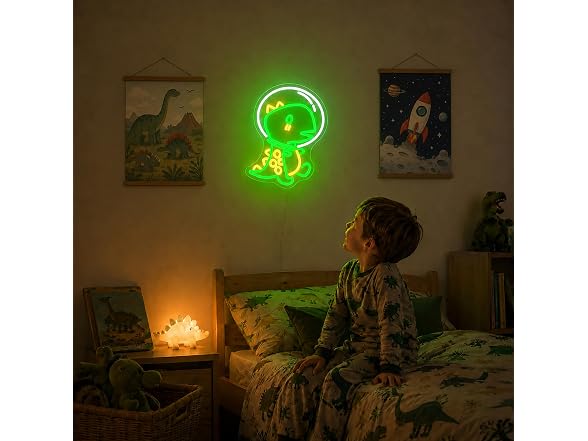 GHTURIE Dinosaur Neon Sign for Wall