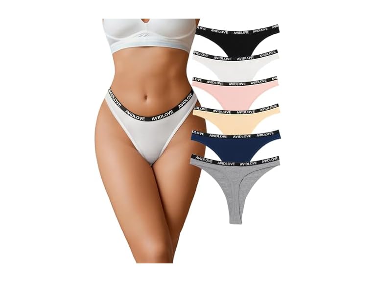 12 Pack Women's Thongs Cotton Underwear