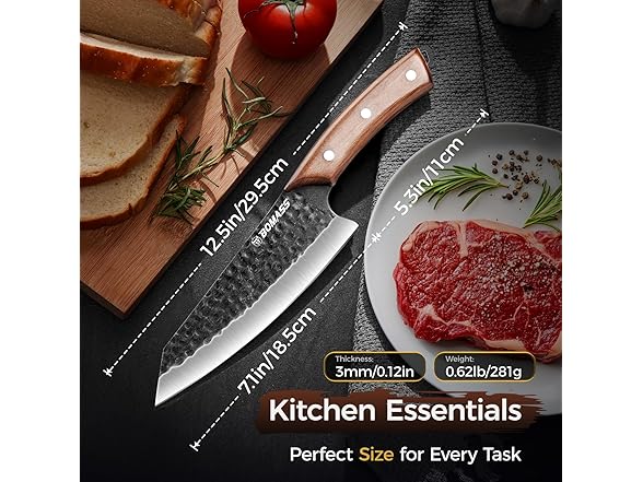 BOMASS Japanese Santoku Knife 7.1 Inch