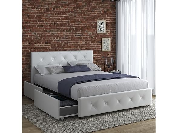 DHP Dakota Upholstered Platform Bed with Underbed