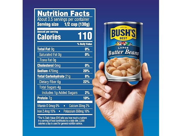 Bush's Best Large Butter Beans, 16 oz