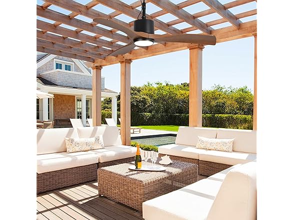 Parrot Uncle F5001BR 42" Outdoor Ceiling Fan, Walnut