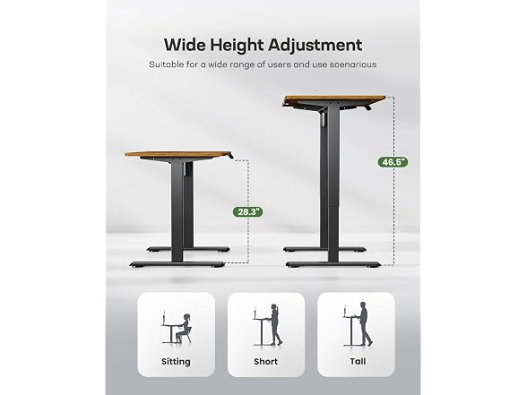Marsail Electric Standing Desk, Adjustable, 55x24"