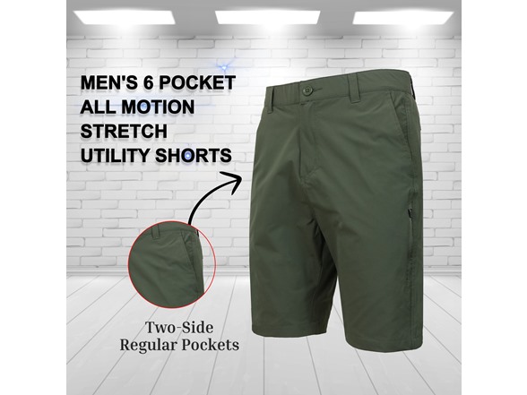 3Pk Asst Mens Stretch Utility Shorts