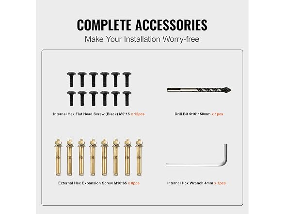 Outdoor Stair Railing Kit, 4 FT Handrails 1-4