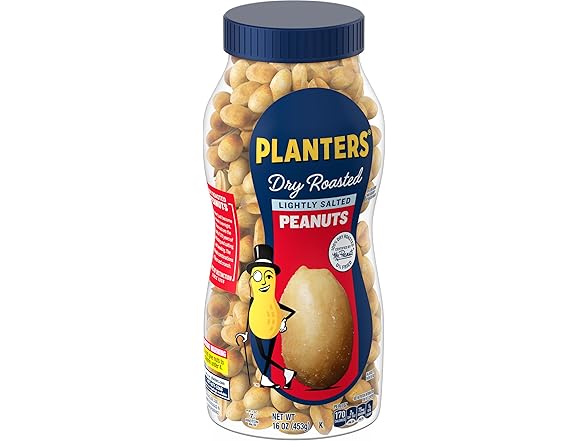 Planters Dry Roasted Peanuts Lightly Salted, 16oz