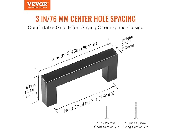 VEVOR 30 Pack Cabinet Pulls - 76mm