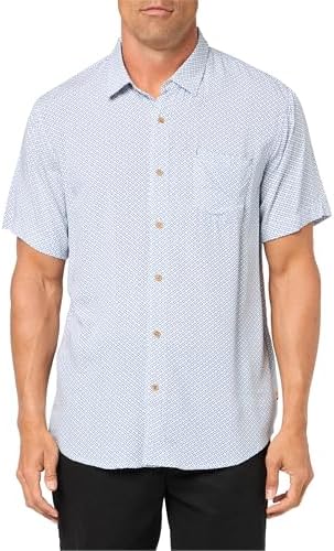 Unionbay Men's Rayon Button-up Woven Shirt, Blue Beach