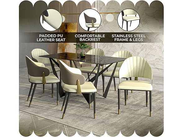 LeisureMod Aria Series Dining Chair