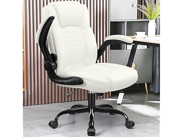 Leather Office Chair, PU Home Computer Desk Chairs with Ergo (Open Box)