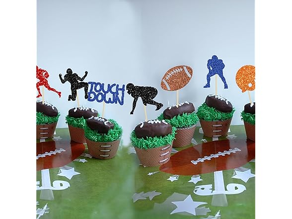Gyufise 28Pcs Rugby Ball Player Toppers