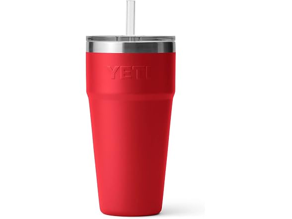 YETI Rambler 26oz Straw Cup, Rescue Red
