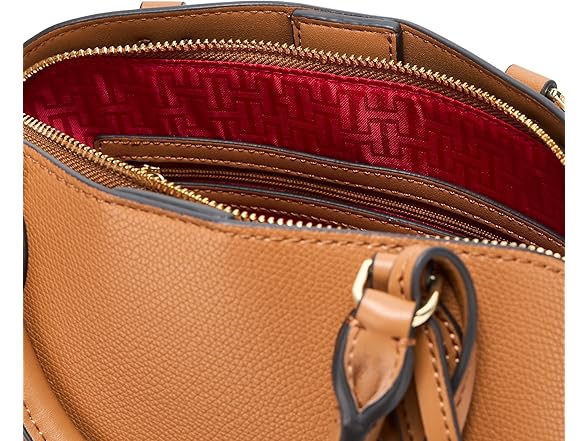 HALSTON H Quincy Embossed Pebble Top Zip Satchel