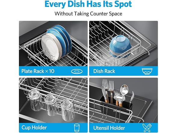 Delamu Over-the-Sink Dish Rack, Small