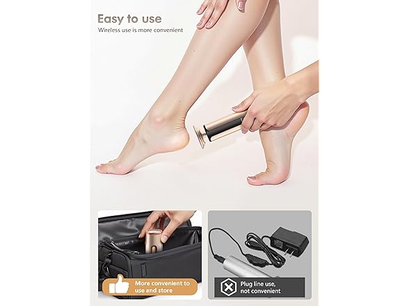 KIUCID 2 in 1 Electric Foot Callus Remover with USB Rechargeable