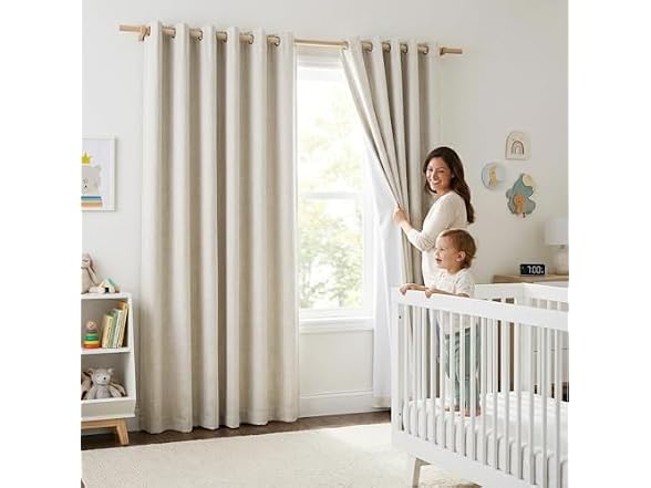 NICETOWN 100% Blackout Linen Curtains