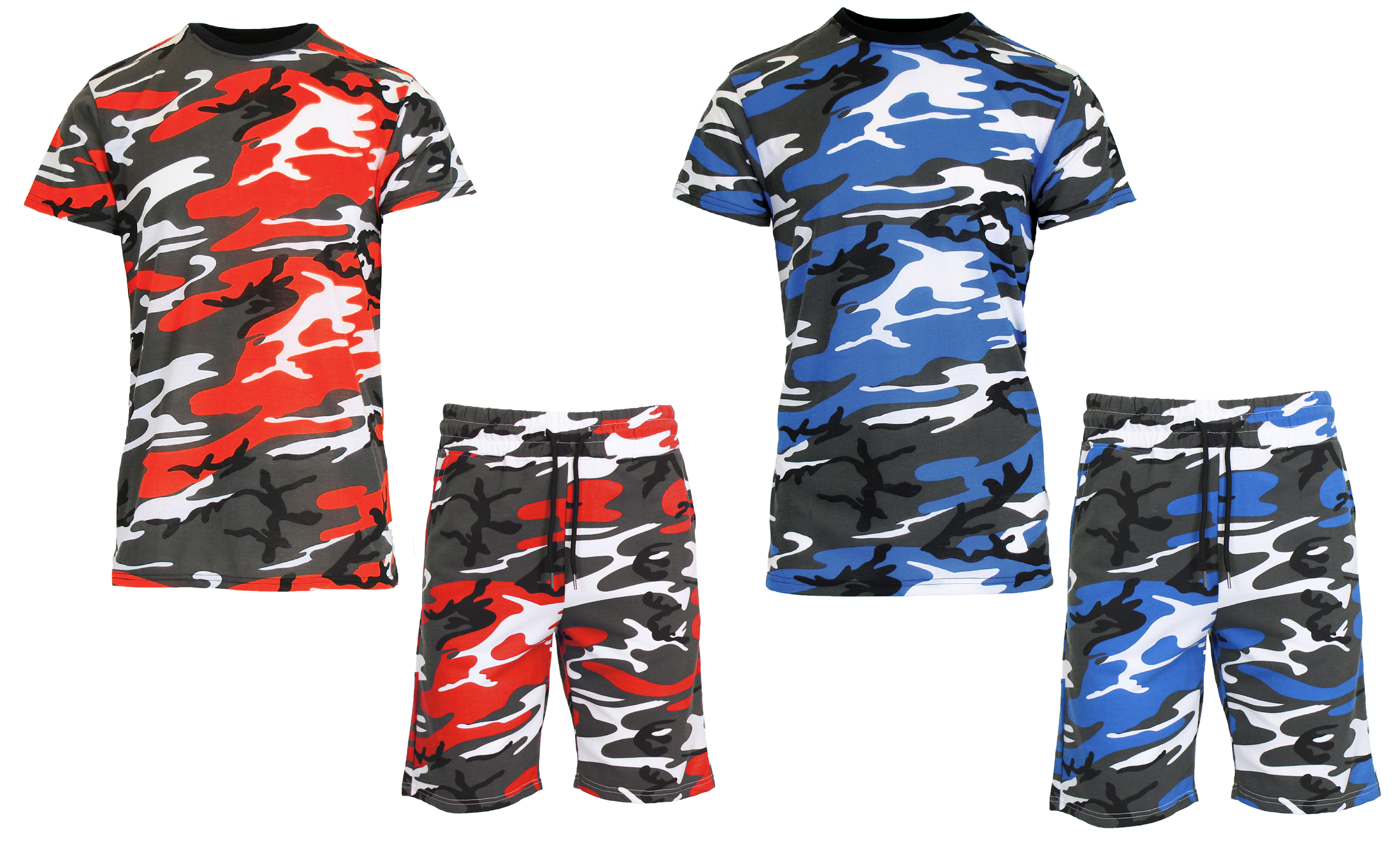 2-4Pc Womens S/S Camo Tee & Shorts Set - Gallery 31