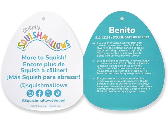 Squishmallows Original 12in Benito the Cow