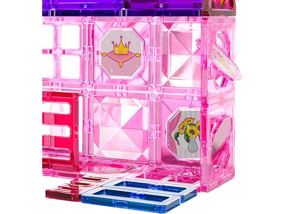 KukuFun 54 Piece Set Princess Castle Magnetic Tiles Set