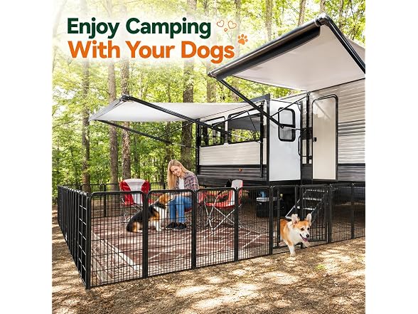 Yaheetech Dog Playpen 32in 24 Panels Pet Fence