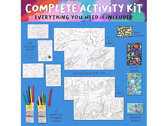 Creativity for Kids Wonder Worlds 3D Coloring Kit 2Pk