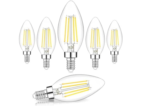BesLowe B0DHGHL19H 6-Pack E12 LED Bulbs, 5000K