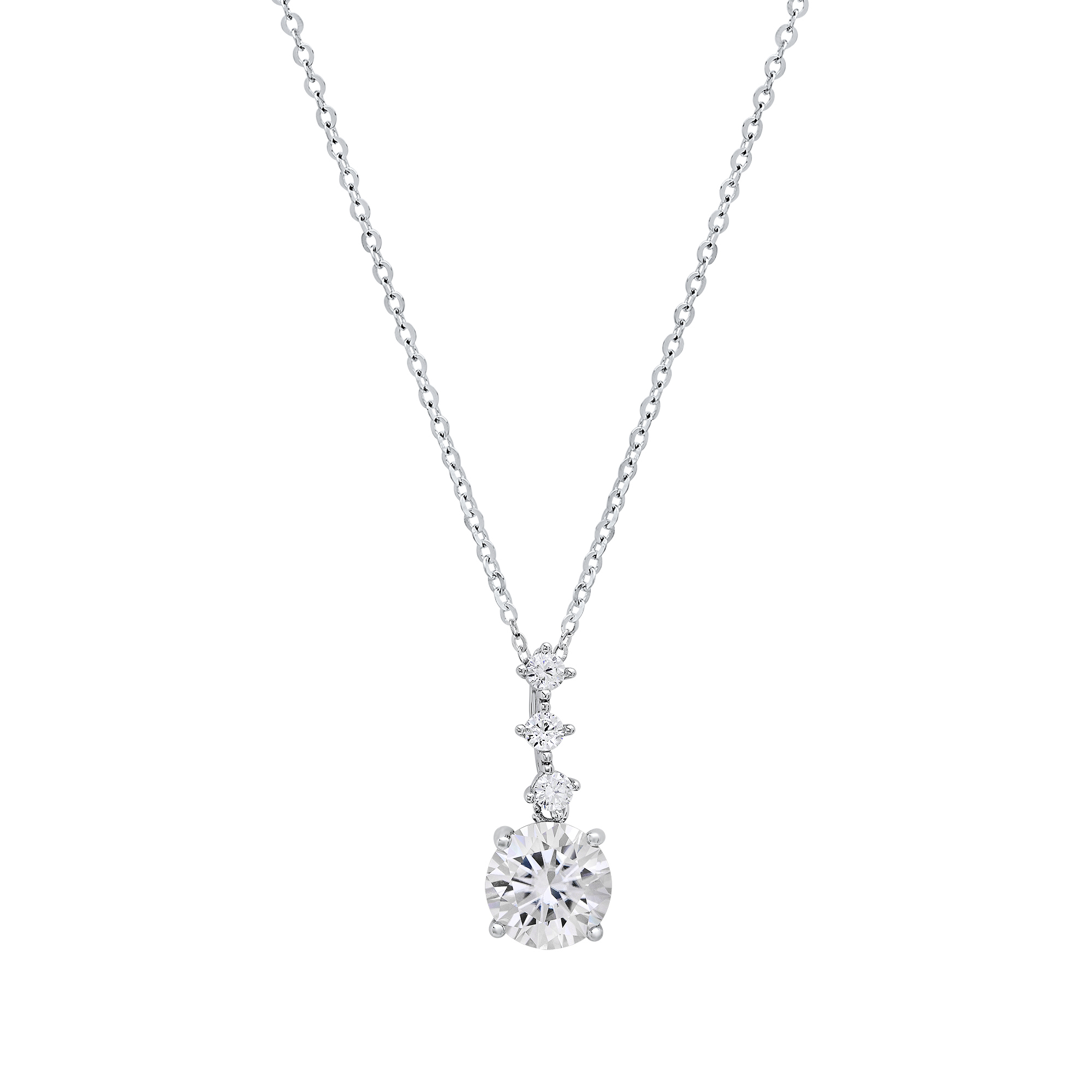 Moissanite Diamond Graduating Necklace - Gallery 6