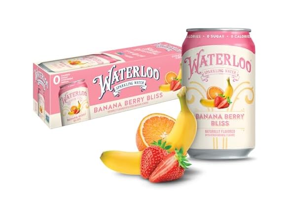 12PK Waterloo Sparkling Water, Banana Berry Bliss