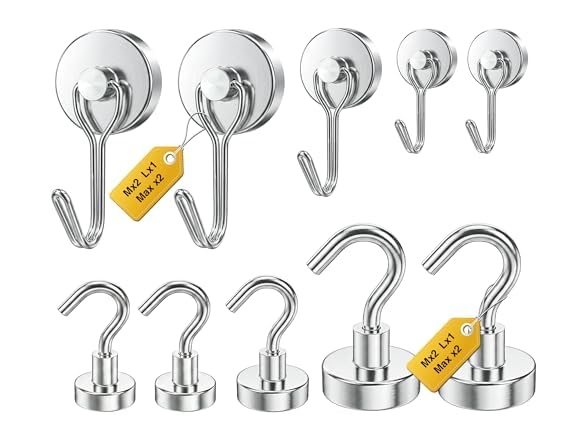 Tiergrade Magnetic Hooks 10-Pack Mixed