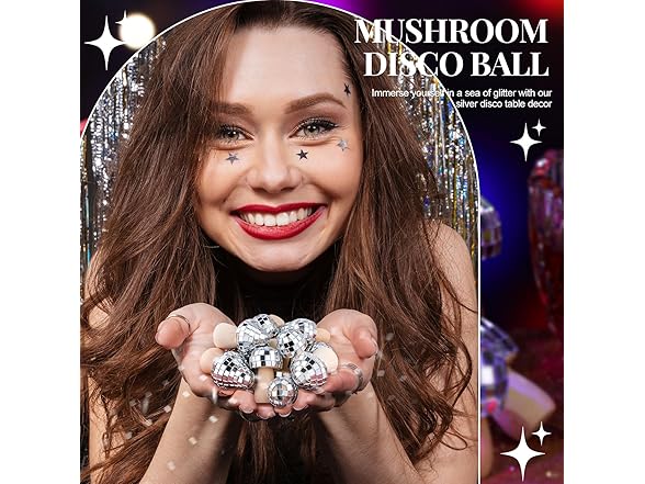 20 Pcs Mushroom Party Disco Balls