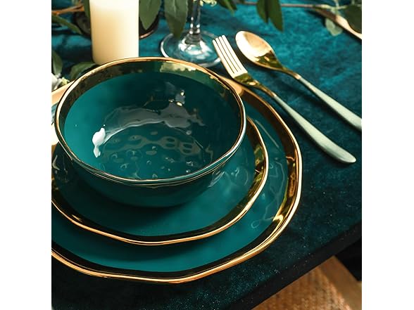 Stone Lain Florian 16 Piece Dinnerware Set Green