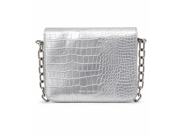 Croc-Embossed Clutch/Shoulder Bag