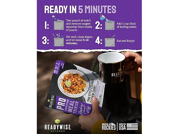 ReadyWise Thai Coconut Cashew Curry 1 Pouch