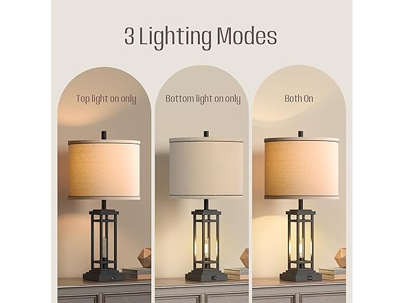 ROTTOGOON Farmhouse Table Lamp Set