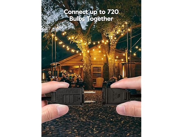 Brightown Outdoor String Lights, 25FT Black - Gallery 4