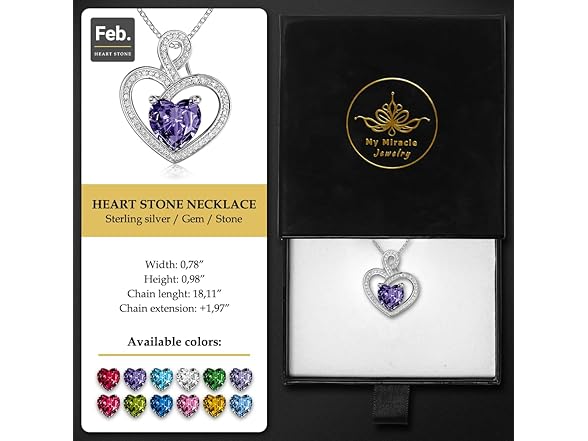 MYMIRACLE Heart Necklace February