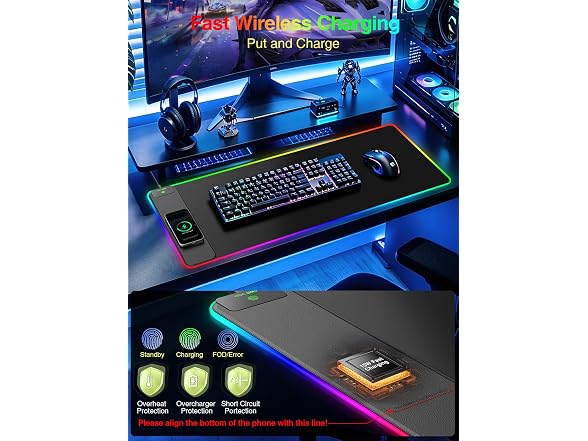 abc.mat Wireless Charging Mouse Pad