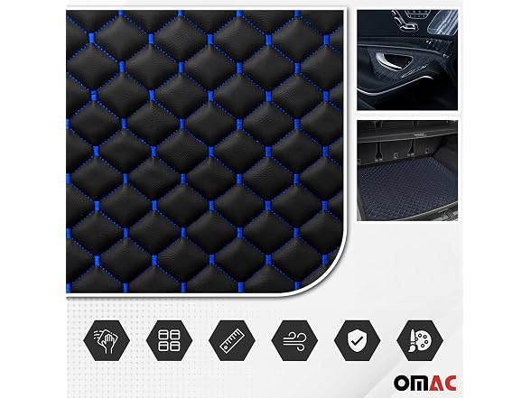 OMAC Embossed Black Faux Leather Lining