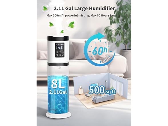 Nexva 8L Quiet Humidifier 500sqft 60H