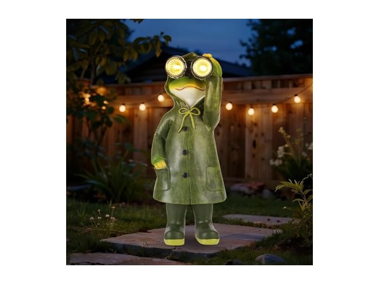 Paxato Solar Garden Statues Decor Frog