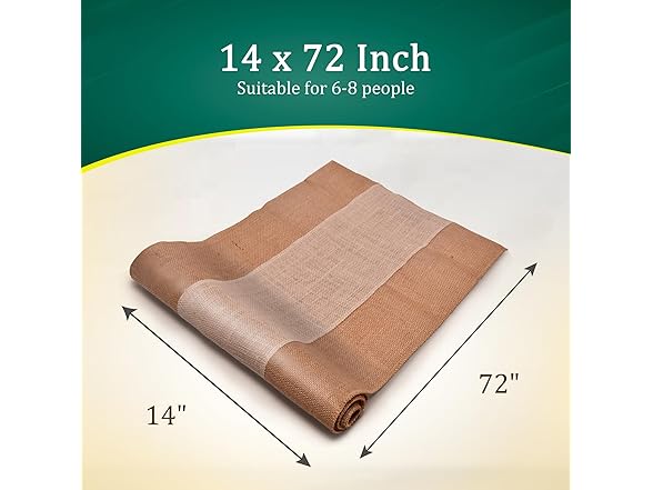 FIBEUSION Burlap Table Runners (Pack of 6)