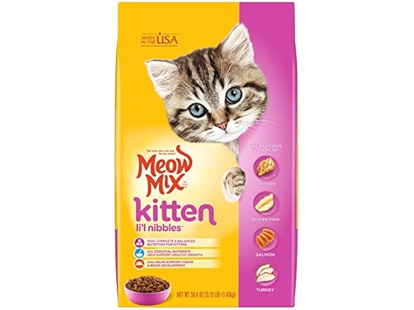 Meow Mix Cat Food, Kitten Formula, 3.15lbs