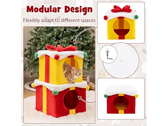 PETSITE Christmas Gift-Shaped Cat House