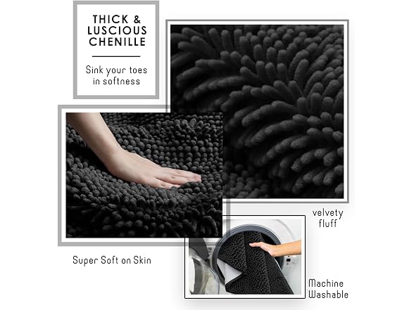 Hearth & Harbor Bathroom Rugs, Chenille Bath