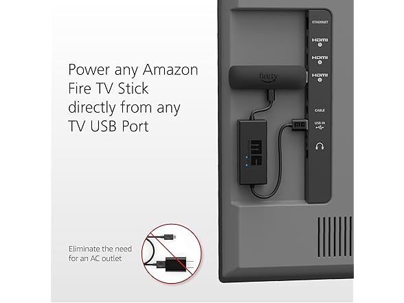 Mission Cables USB Power Cable for Fire Stick