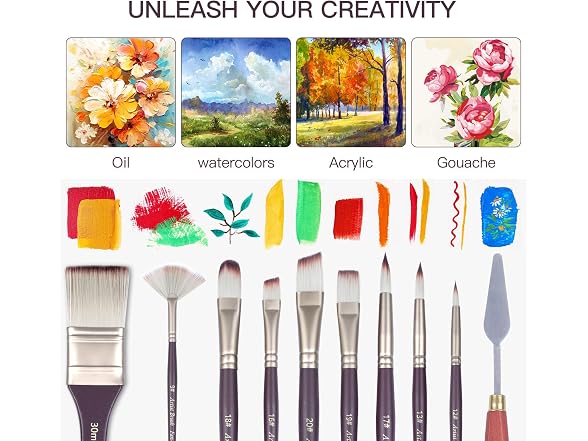 23pcs Paint Brush & Palette Knife Set