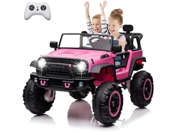 Hipicute 24V 2 Seater Kids Ride On Car Pink