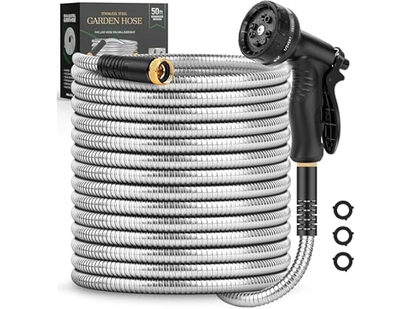 Itsonestep Stainless Steel Garden Hose - 50ft