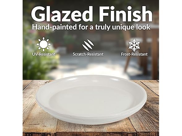 Sunnydaze Decor AP-012 2 Ceramic Saucers 12in Pearl